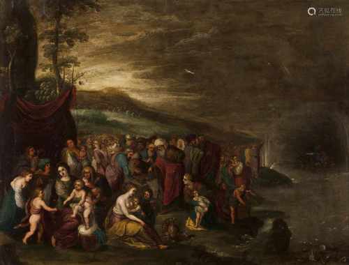 Italian school, 17th/18th centuryThe Exodus from EgyptOil on copper55x72 cm