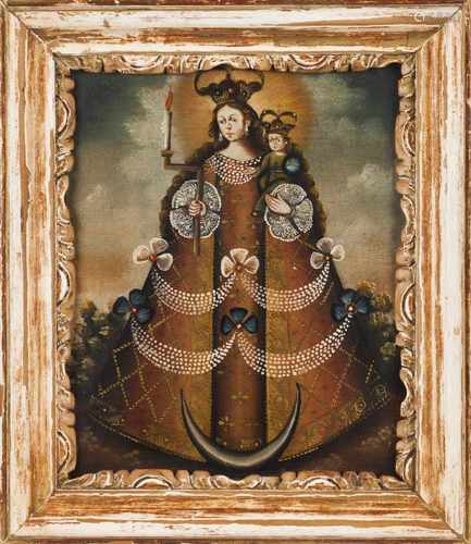 Cuzco school, 19th centuryOur Lady of LightOil on canvas applied on wood19th centurybr