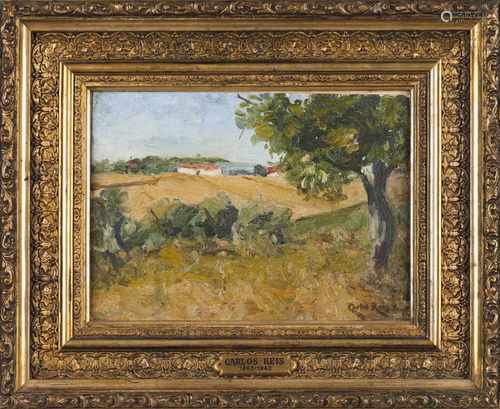 Carlos Reis (1864-1940)LandscapeOil on canvasSignedLabel on the back 