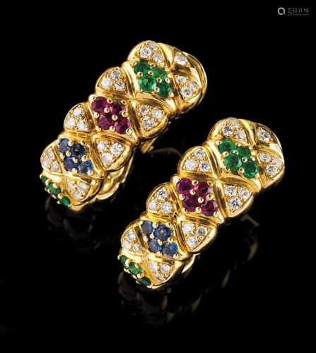 A pair of Mauboussin earringsGoldTutti Frutti collection set with 50 brilliant cut diamonds