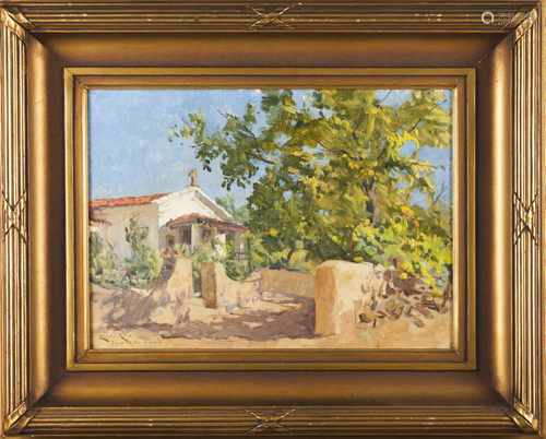 Carlos Reis (1864-1940)The chapel of Quinta do Hospício, LousãOil on canvasSigned and d