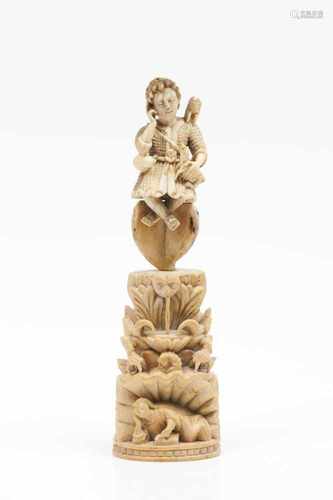 The Child Jesus Good ShepherdIndo-Portuguese ivory sculptureDepicting a sleeping Child Jesu