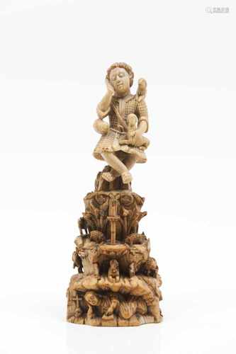 The Child Jesus Good ShepherdIndo-Portuguese ivory sculptureDepicting a sleeping Child Jesu