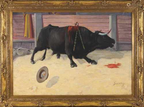 Simão da Veiga (1879-1963)A bullfightOil on canvasSigned93x134 cm