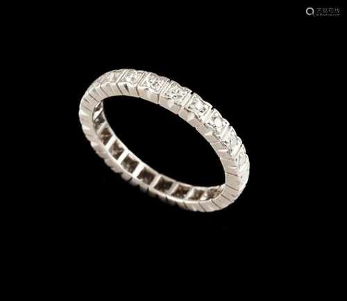 A ring bandPlatinumSet with 8/8 cut diamonds totalling (ca.0.70ct)French assay marks, D