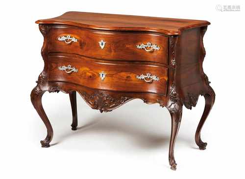 A D.José style commodeRosewoodWith two drawersScalloped top of bow front and sidesC