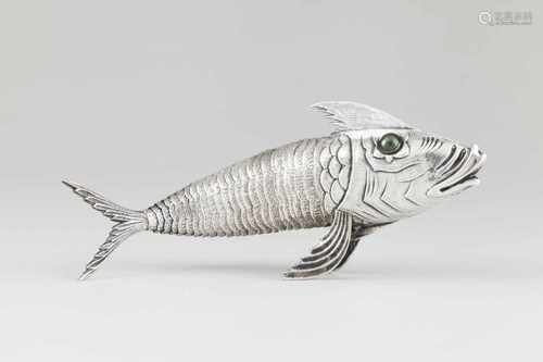 A fishSpanish silverRaised and engraved decoration on articulated bodySpanish hallmark