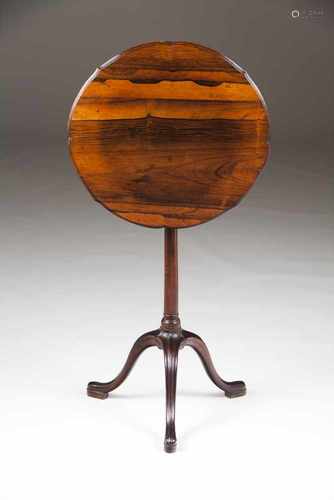 A D.José tripod tableRosewood tilt-topBrazilian mahogany shaft and feetPortugal, 18th c