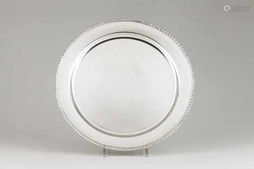 A serving dishPortuguese silverPlain base of gadrooned friezeLisbon hallmark, Eagle 835