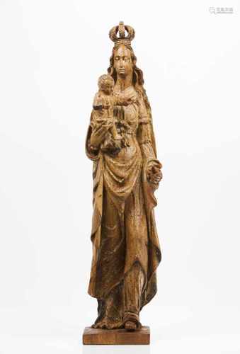 The Virgin and ChildCarved wooden sculptureFlanders, 17th century(evidence of woodworm