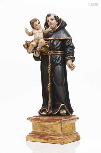 Saint Anthony and the Child JesusCarved and polychrome woodPortugal, 18th century(minor