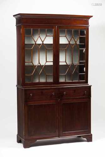 A D. Maria CupboardMahoganyUpper part with two glazed doorsLower body with two drawers