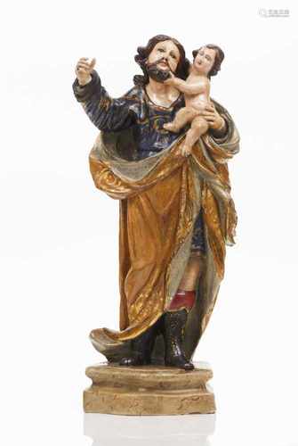 Saint Joseph and The Child JesusGilt and polychrome woodPortugal, 19th centuryHeight: 4