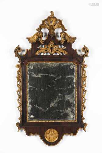 A D.José mirrorRosewood veneered and gilt frameScroll and foliage motifs decoration