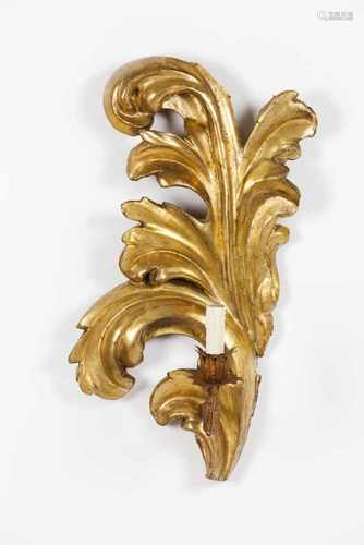 A pair of carved elements / wall sconcesGilt woodPortugal, 18th centuryLater adapted to