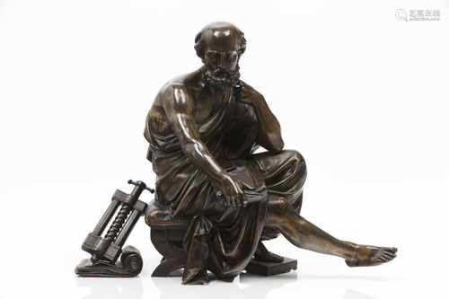 A Greek philosopherPatinated bronze sculpture19th century29x38 cm