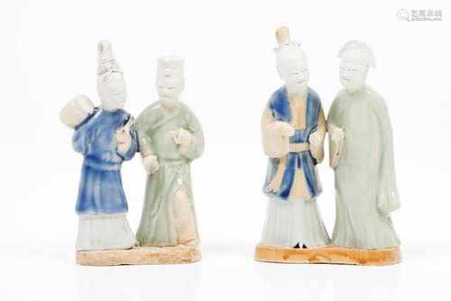 A couple of Oriental figuresGlazed ceramic sculptureChina, Qianlong Period (1736-1795)H