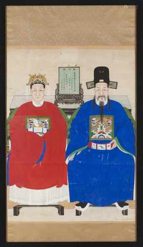 Chinese school, 19th centuryA pair of ancestorsPainted on paper(minor faults)126x91