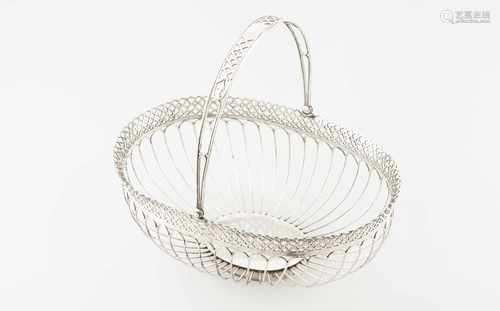 A basket with handlePortuguese silverOval thread body of geometric motifs pierced lipHa