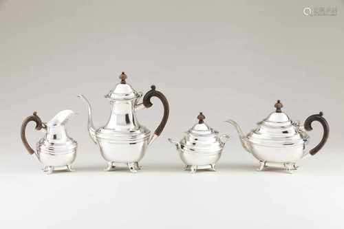 A tea and coffee setPortuguese silverTeapot, coffee pot, milk jug and sugar bowlNeoclas