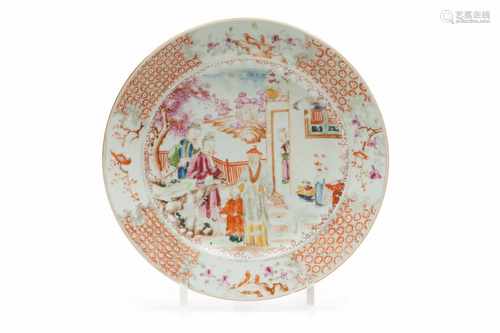 A plateChinese export porcelainPolychrome 