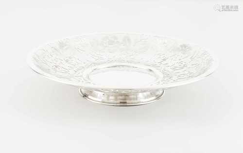 A fruit bowlPortuguese silverFloral pierced decorationOporto hallmark, Eagle 833/1000 (