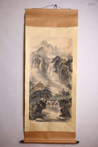 A CHINESE LANDSCAPE PAINTING, HUANG GONGWANG MARK