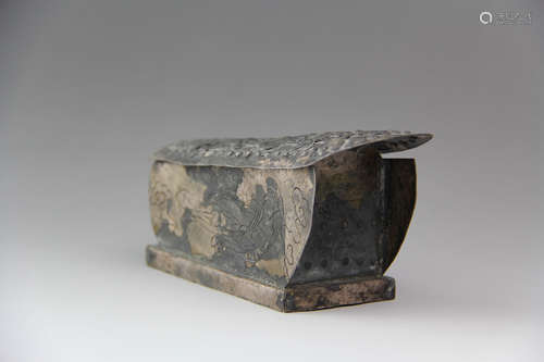 A CHINESE SILVER SARIRA COFFIN