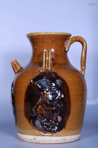 CHANGSHA WARE GLAZED AND CARVED EWER