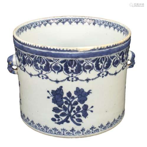 A QING DYNASTY BLUE AND WHITE WINE COOLER second h…