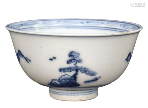 A BLUE AND WHITE BOWL 19th 20th century 6 x 11 cm …