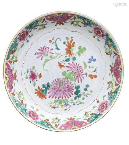 A LARGE ‘FAMILLE ROSE’ DISH China, Qing dynasty, 1…