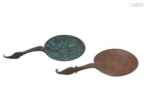 TWO INDONESIAN BRONZE ‘AMRTA’ SPOONS 22 x 12 and 2…