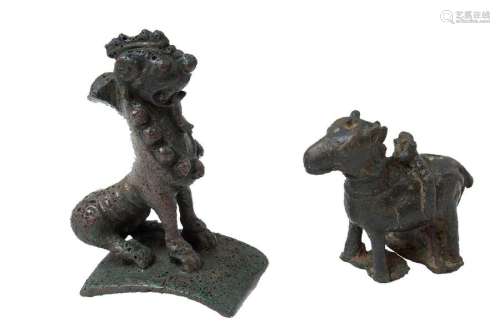 TWO INDONESIAN BRONZE FIGURES OF ANIMALS 7 and 12 …
