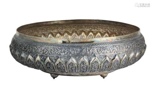 A LARGE INDONESIAN REPOUSSÉ SILVER BOWL First half…