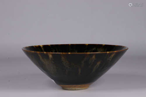 BLACK GLAZED CONICAL BOWL