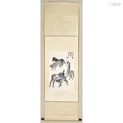 A CHINESE DONKEY INK PAINTING, …