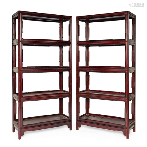 PAIR ZITAN BOOK SHELVES