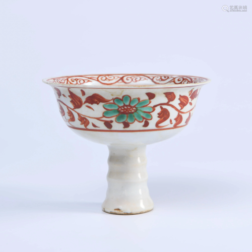 A CHINESE RED GREEN FLORAL PORCELAI…