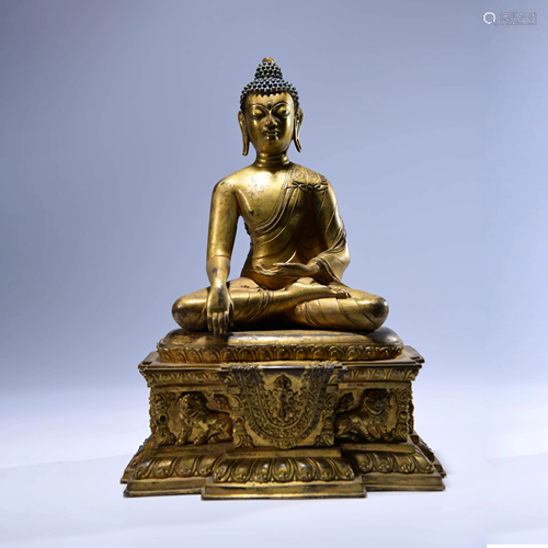 A CHINESE GILD BRONZE STATUE OF AMIT…