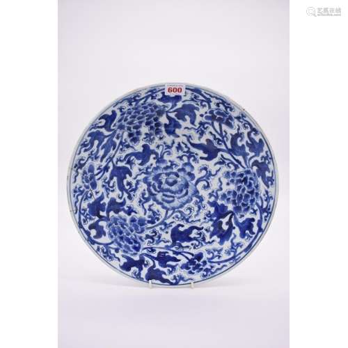 A Chinese blue and white dish,