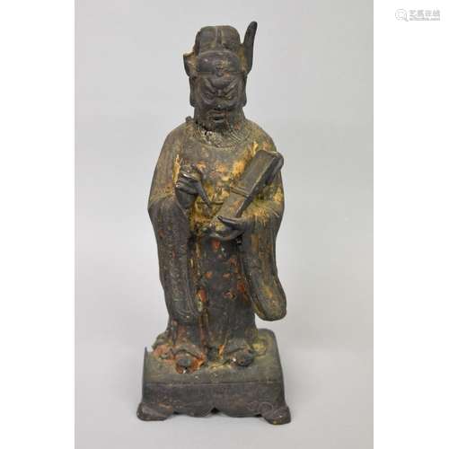 WITHDRAWN FROM SALE: A Chinese bronze figure of a scholar,