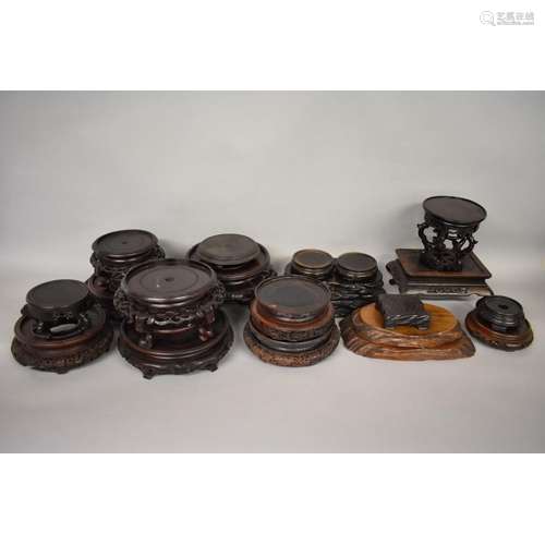 WITHDRAWN FROM SALE: An interesting collection of Chinese hardwood stands.