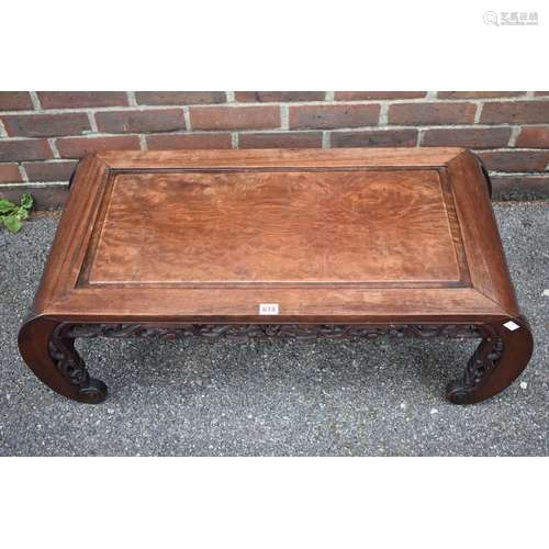 A Chinese carved hardwood opium table,