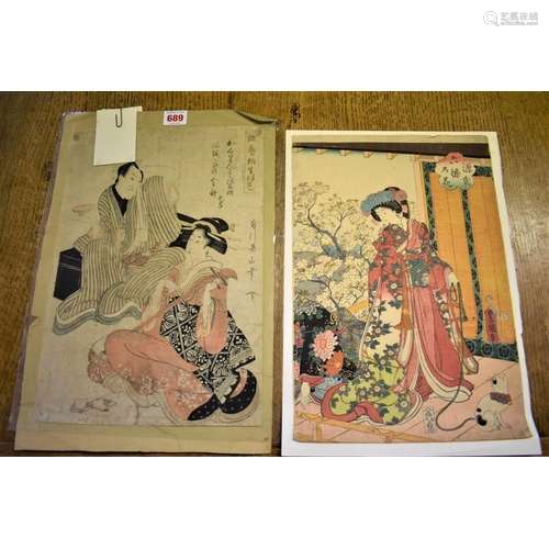 Two Japanese woodblock prints,