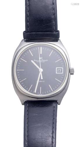 International Watch Co, montre-bracelet en acier à cadran noir, calendrier à [...]