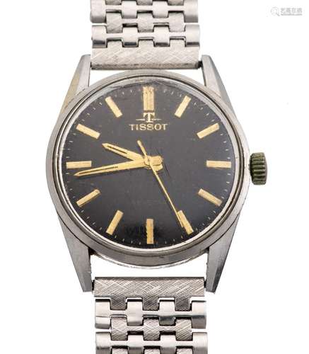 Tissot montre-bracelet homme mécanique en acier à cadran noir, aiguille des [...]