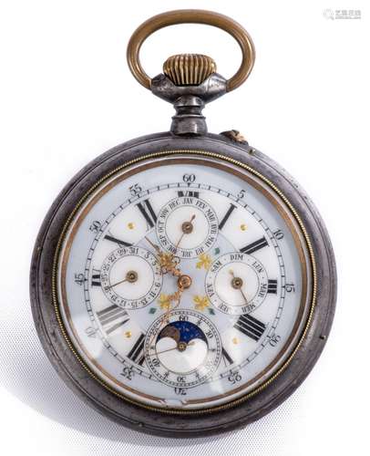 Anonyme vers 1878-1883, montre de poche à petite seconde à 6h avec phase de lune, [...]