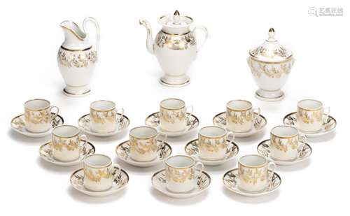 Service à thé ou café en porcelaine de Paris de style Empire ou Restauration, vers [...]