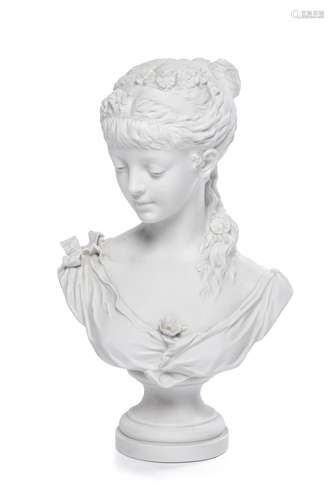 Georges Lévy (1820-1899), biscuit représentant un buste de jeune fille à la [...]